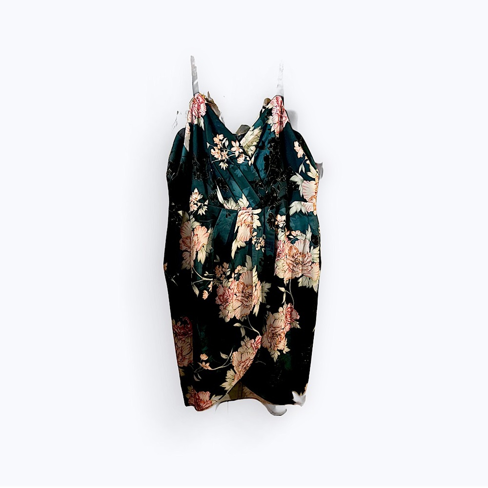 Green Floral Tulip Dress